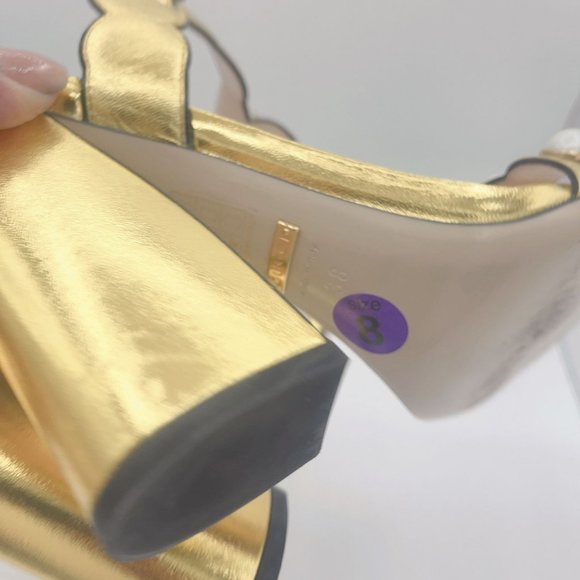 Gucci Gold Pearls Chunky Heels Sandals 8/38 - Picture 6 of 8